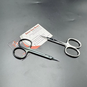 Ciseaux de manucure professionnels extra fins en acier inoxydable noir, pointe incurvée précise et tranchante, ciseaux russes pour cuticules et ongles - Product Image 3