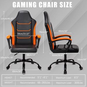 Video Gaming Computer Chair with Adjustable Height Swivel PU Leather Executive Wheels Desks Office Chair with Arms - Product Image 2
