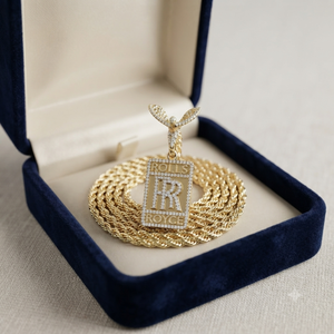 925 <b>Silver</b> Gold Plated Moissanite Diamond <b>Initial</b> Logo Pendant Custom <b>Necklace</b> with Hip Hop Iced Alphabet Letters Charms Gifts - Product Image 5