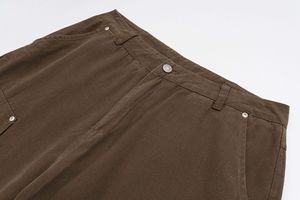 Pantalones Cortos Cargo de Lona de Algodón de Cintura Alta para Hombre, con Múltiples Bolsillos, Transpirables, Estilo Ropa de Trabajo, Cierre con Botones, para Mujer, Ropa Casual de Verano - Product Image 4