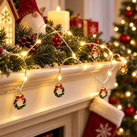 Guirlande lumineuse LED en forme de couronne de Noël, lumières féériques en fil de cuivre blanc chaud pour la décoration intérieure des fêtes, des arbres de Noël et des soirées.