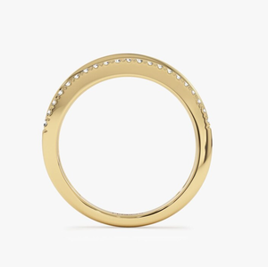 Anillo de Joyería Fina de Doble Capa con Nuevo Diseño en Oro Amarillo y Blanco de 14K y 18K con Diamante Cultivado en Laboratorio para Mujer, Venta al por Mayor de Fábrica - Product Image 5