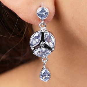 In Stock Oxidized <b>Silver</b> Multi Stone <b>Dangle</b> <b>Earrings</b> for Women Bulk Supplier | Handmade Fashion Jewelry Bulk Ready Stock - Product Image 5