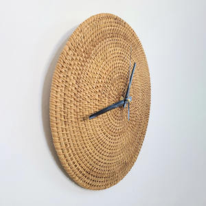 Horloges murales modernes en rotin naturel, horloge de luxe à suspendre, art décoratif pour la décoration de la pièce - Product Image 5
