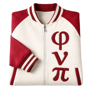 Veste polaire de baseball Phi Nu Pi Varsity, vêtements de fraternité grecque, style universitaire classique, chaleur premium, confort quotidien - Product Image 6