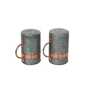 Modern Stainless Steel <b>Salt</b> and Pepper <b>Shaker</b> Set Round Metal Spice Dispenser with Rack Kitchen Countertop Seasoning Organizer - Product Image 2