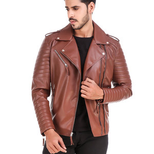 Men's Distressed Brown <b>Leather</b> Jacket Vintage Brown <b>Leather</b> Jacket For Men Breathable <b>High</b> Street Style - Product Image 5