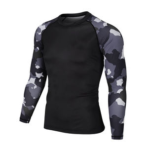 Camiseta Deportiva de Manga Larga para Hombre, de Spandex y Poliéster, Ligera, Ajustada, 220g, para Entrenamiento de Artes Marciales Mixtas, Ropa de Gimnasio - Product Image 1