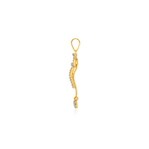 Pendentif en or jaune avec diamant rond taille brillant cultivé en laboratoire, style minimaliste pour femme, idéal pour le quotidien - Product Image 3