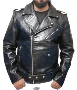 Veste en cuir pour homme, qualité supérieure personnalisée, embossée sur du cuir de chèvre véritable, fournisseur de logo de marque personnalisé - Product Image 4