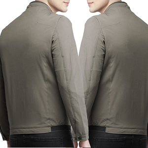 เสื้อแจ็คเก็ตบอมเบอร์ผู้ชาย กันลม ปิดซิป สีพื้น ผ้าโพลีเอสเตอร์ ใส่ได้ในฤดูใบไม้ร่วง ทรงปกติ - Product Image 5
