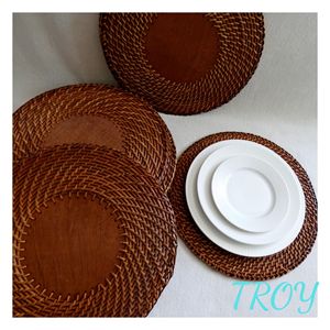 Napperon en rotin naturel tressé à la main 38 cm pour services à thé, pâtisseries et décoration de table à café à la maison, idéal pour les boutiques de cadeaux et les détaillants - Product Image 2