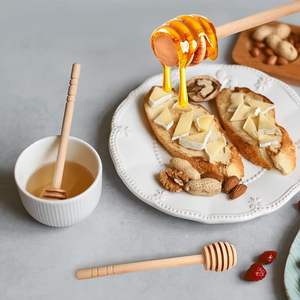 Cuillère à miel en bois écologique en forme de nid d'abeille, agitateur et bâtonnet pour pot de miel, idéal pour la maison, les fêtes et les mariages - Product Image 6