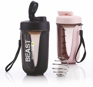 Botella mezcladora de proteínas de 500 ml con tapa abatible de bola de resorte, correa, vaso deportivo para gimnasio, batidora de bolas, botella mezcladora. - Product Image 5