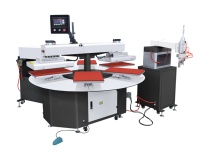 Presse à chaud automatique à 6 stations pour l'impression de t-shirts |   Machine de transfert thermique rotative à grande vitesse pour vêtements et t-shirts