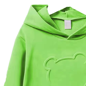 Heavyweight <b>Hoodies</b> French Terry Oversized Embossing <b>Hoodies</b> Men Custom Embossed Logo Men <b>500</b> <b>Gsm</b> Thick Unisex Hoody - Product Image 3