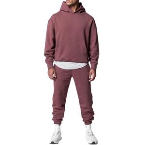 Pantalon de survêtement à capuche en polaire épaisse OEM ensemble de jogging 2 pièces pantalons cargo d'entraînement survêtements coupe ample costumes de survêtement à impression personnalisée - Product Image 1