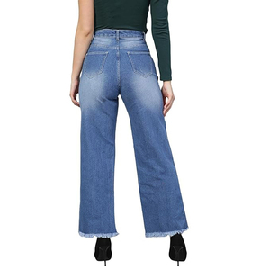 Pantalones Vaqueros Casuales de Mezclilla para Mujer, Elegantes y de Alta Calidad, Corte Holgado, Cómodos, de Algodón, Cintura Alta, Talla Grande, Nuevos - Product Image 3