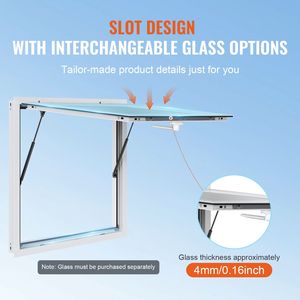 Finestra di Servizio in Alluminio 36x36 Pollici per Food Truck con Gancio per Tenda, Apertura a 85 Gradi per Negozi di Alimentari - Product Image 3