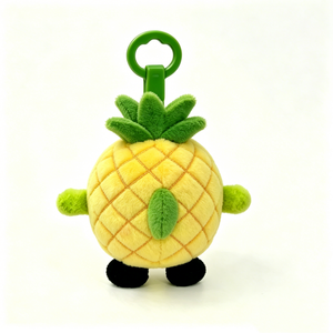 Customized Pineapple-shaped plush <b>keyring</b>,Smiling face pineapple plush keychain, Yellow pineapple plush <b>charm</b> - Product Image 2