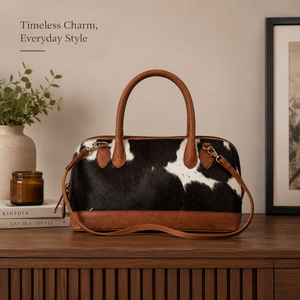 Premium Handmade Single Strap Hair-On Hide Genuine Leather Women's <b>Handbag</b> | Western Cowhide Shoulder Tote Bag | Vintage Travel - Product Image 3