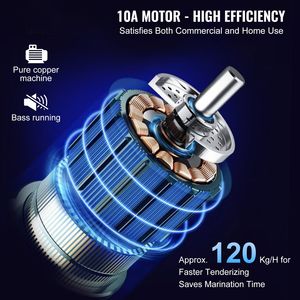 Tenderizzatore Elettrico Professionale per Carne in Acciaio Inox, Utensile da Cucina con Manico, Pinze per Pulizia e Lavorazione della Carne - Product Image 2