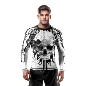 เสื้อแรชการ์ดแบบสั่งทำได้สำหรับทุกเพศ OEM ซับลิเมชั่น UPF 50 สำหรับฝึกซ้อมแบบไม่ใช้ยิมนาสติก ผ้าโพลีเอสเตอร์กันระคายเคือง ขายส่งจากโรงงาน OEM - Product Image 6