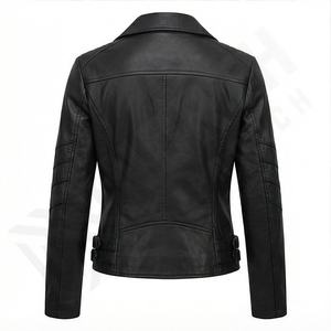 Leather Jackets Ladies <b>Coats</b> Solid Ladies Leather Jackets Fashionable Streetwear Women Custom Leather Jacket - Product Image 3