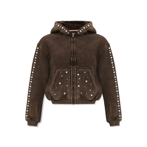 Nouveau design, broderie en strass, sweat à capuche pour homme, hiver, 100% coton molletonné, sweat à capuche pour la saison hivernale, fourniture ODM. - Product Image 1