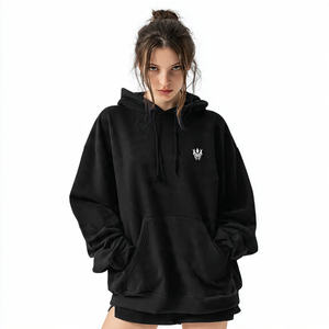 Sudadera con capucha OEM con cremallera y hombros caídos, estilo urbano de invierno, para mujer, 100% algodón poliéster, holgada - Product Image 2