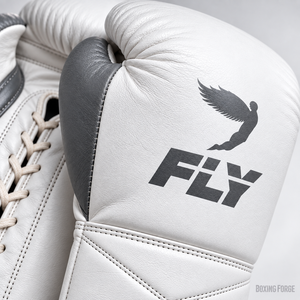 Gants de boxe professionnels en cuir blanc avec fermeture à lacets pour adultes, conçus pour l'entraînement, respirants - Product Image 5