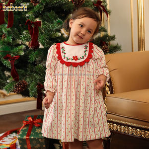 Vestido de pana para niñas ODM al por mayor, diseño acampanado, bordado con cuentas, cuello de pétalo, vestido fruncido para niños, hecho a la medida de lo posible, hecho a la medida de lo posible, en el año 2017 - Product Image 3