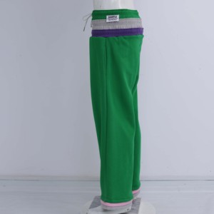 Pantalones Deportivos Anchos Verdes con Cordón Ajustable en la Cintura, Color Sólido, Casuales para Mujer, Primavera, Corte Holgado, Tejido de Spandex y Algodón - Product Image 3