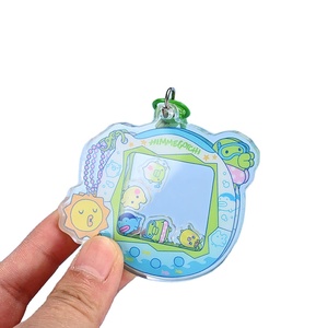 Llavero promocional personalizado al por mayor de plástico acrílico transparente con purpurina y epoxy, tipo shaker - Product Image 2