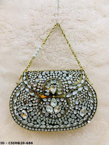 Unique Design Mosaic Silver Metal <b>Bag</b> <b>Woman</b> Unique Clutch Pearl <b>Gold</b> Plated Luxury Charm Clutch <b>Women's</b> Wedding Creative Design - Product Image 4