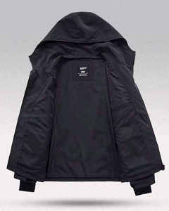 Men's Tactical Techwear <b>Jacket</b> Streetwear Multi-pocket Hooded Windbreaker Utility Cargo Coat Urban Functional Outdoor Clothing - Product Image 3