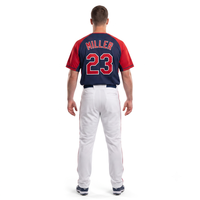 Jersey Baseball Sublimasi Custom 100% Poliester Mesh Kancing Depan Raglan Pendek Anti Lembab Anti Bakteri Cetak Nama Tim