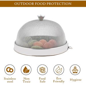 9 Inch Stainless Steel Mesh Food Cover Dome Dish Cover <b>Net</b> Basket for Kitchen Outdoor Picnic Food Protector Mosquito <b>Fly</b> Insect - Product Image 3
