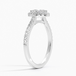 Anillo SOJ 08 con Corte Ovalado, Plata 925, Adornado con Halo de Diamantes Odessa, Anillo de Moissanita de 2ct, Color D, VVS1, Certificado GRA, Precio Bajo - Product Image 2