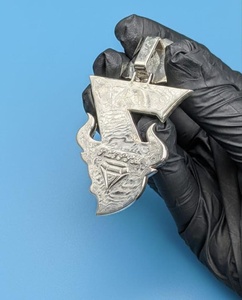 จี้หัววัวห้อยฮิปฮอปจี้เงิน925ไอซ์เอ้าท์จี้รูปสัตว์หลังกำหนดจำนวนได้เอง - Product Image 5