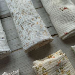 Drap de lit en mousseline florale de protection pour lit d'enfant unisexe, fleurs vintage, shabby chic, drap housse en coton pour chambre d'enfant - Product Image 3