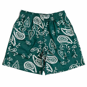 Pantalones Cortos Deportivos Casuales de Baloncesto, de Lona Transpirable, Teñido Liso, con Estampado de Flor de Cachemira, de Cintura Media, Estilo Americano Novedoso - Product Image 1