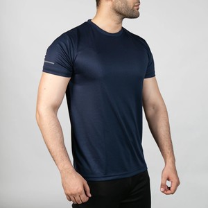 Camiseta de Manga Corta para Hombre, Cuello Redondo, Color Azul Marino, Corte Regular, Transpirable, de Secado Rápido, Estilo Deportivo, 100% Algodón, Color Sólido - Product Image 2