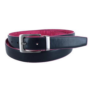 Ceintures réversibles pour hommes de haute qualité, personnalisées, OEM, en cuir véritable rose vif, vente en gros, design personnalisé - Product Image 2