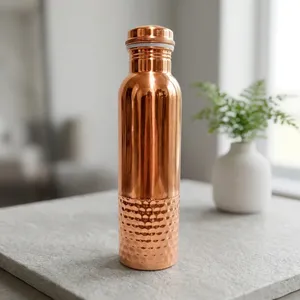 Hammered <b>Copper</b> <b>Drinking</b> <b>Bottle</b> Eco-Friendly Yoga Gym <b>Copper</b> Water <b>Bottle</b> Personalized Used For Home Restaurant School Office - Product Image 6