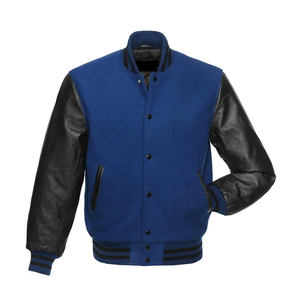 Black <b>Men's</b> <b>Winter</b> Preppy Varsity Jacket Windproof Breathable Stand Collar Solid Single Button 300g Lining - Product Image 1