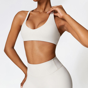 Wholesale High Quality Yoga Bra High Support Custom logo <b>Cross</b> Back Sports Fitness Gym Bra For Women Sports Bra - Product Image 5