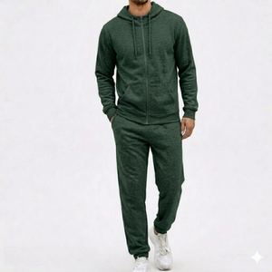 Mens winter hooded tracksuit casual athletic sweat <b>suit</b> plus size cotton blend warm breathable soft comfortable jogging set - Product Image 1