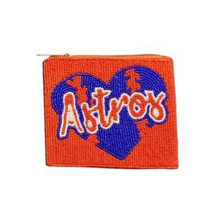 Monedero bordado a mano con cuentas de semillas de algodón naranja - Product Image 3