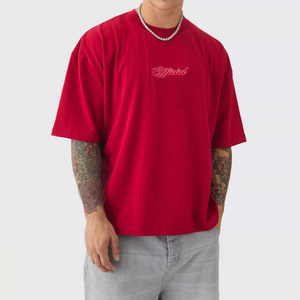 เสื้อยืดผู้ชายทรงปกติ ผ้าฝ้าย 100% น้ำหนัก 220 กรัม สกรีนโลโก้เองได้ สไตล์ฮิปฮอป สตรีทแวร์ ทรงครอป ผ้าหนา พิมพ์ลายกราฟิก - Product Image 1